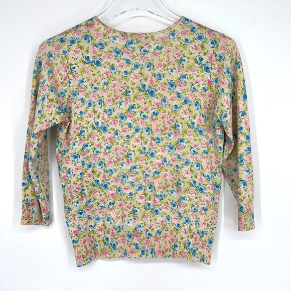 Augus Silk Cardigan Women S Floral Cottage Prairie Feminine Easter Pastel Spring - Picture 2 of 7